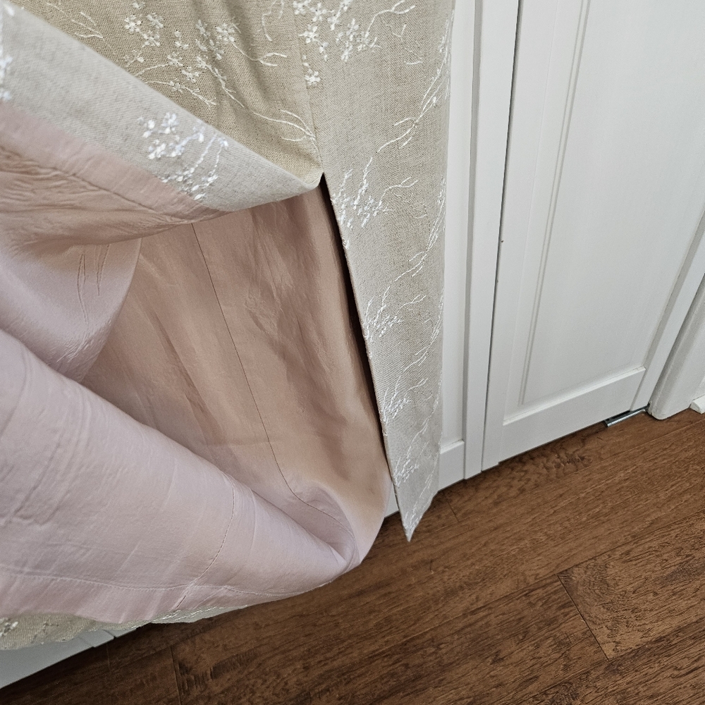 Elegant Tan Midi Dress with Floral Accents - Picture 12 of 12
